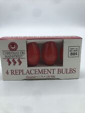 Replacement Bulbs 4 Red C-7s 120 Volts Holiday Christmas Mainstreet Lights A6