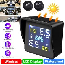 Solar Motorcycle Tpms Tire Tyre Pressure Monitoring Alarm System With 2 Sensors