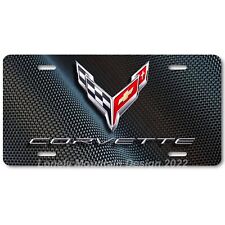 Chevy Corvette Inspired Art On Carbon Flat Aluminum Novelty License Tag Plate