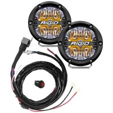 Rigid 360-series 4 Driving Led Fog Lights Amber Backlight With Wire Harness