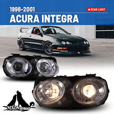 For 1998-2001 Acura Integra Projector Halo Headlights Chromeclear Headlamps Lr