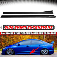 Carbon Fiber Look Side Skirt Lip Splitter Body Kit Abs For Honda Civic 2006-2012