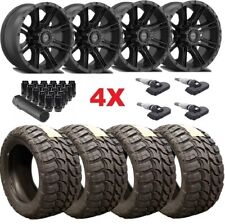 Black Wheels Rims Tires 35 12.50 20 2500 3500 Ram F-250 F-350 Off Road 8 Railcar