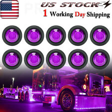 10x 34 Purple 3 Led Bullet Round Side Marker Lights Truck Trailer Lorry Bus