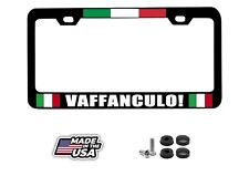 Vaffanculo Italian Flag Steel License Plate Frame Bl