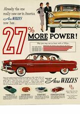 1954 Willys Red Aero Eagle Deluxe 2-door Coupe Art Vintage Print Ad