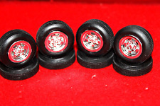 Model Car Tires 4 Gyear Polyglas Black-walls 4 Brite Chrome Mag Wheels