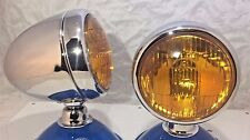 Pair Bullet Style Fog Lights With Amber Lens 12v Lamps 5