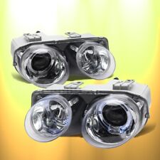 For 98-01 Acura Integra Dual Halo Rim Clear Projector Chrome Headlights Pair