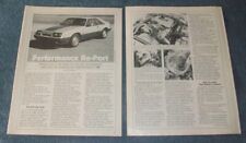 1986 Ford Mustang Ho Gt Vintage Info Article Performance Re-port --from 1985--