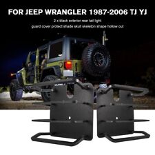 For 1987-2006 Jeep Wrangler Yj Tj Rear Tail Light Guards Covers Black Steel Pair
