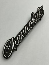Vintage Chevrolet Script Emblem 9 Bolt-on Oem Chevy Badge Chrome Black Ornament