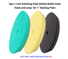 3pcs 5 Inch Polishing Pads Orbital Buffer Pads Hook Loop For 5 Backing Plate