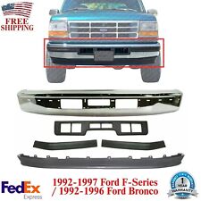 Front Bumper Chrome Kit For 1992-1996 Ford Bronco 1992-1997 F-150 F-250 F-350