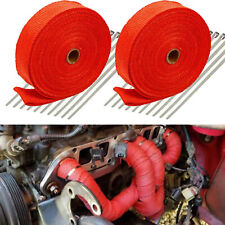 2 Roll X 2 50ft Red Exhaust Thermal Wrap Manifold Header Isolation Heat Tape