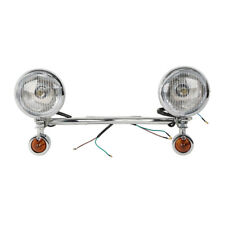 Chrome Motorcycle Driving Passing Turn Signal Spot Fog Lights Bar Fit For Harley