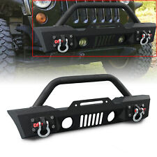 Textured Front Bumper Stubby Wwinch Plate Fits 07-18 Wrangler Jk Unlimited