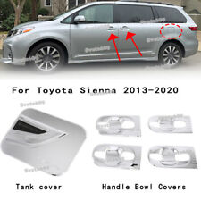 For Toyota Sienna 2011-2020 Chrome Door Handle Bowl Fuel Tank Covers Trim 5pcs