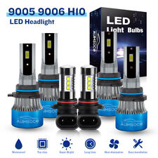Led Headlights Hi-lo Fog Lights For Chevy Silverado 1500 2500 Hd 2003-2006 White