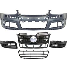 Bumper Cover Kit For 05-10 Volkswagen Jetta With Fog Light Cover Grille Front