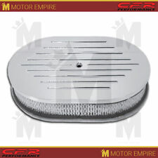 For Chevy Ford 12 Oval Polished Aluminum Air Cleaner Ball Milled