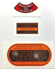 For 1935-1953 Plymouth Engine Decal Set