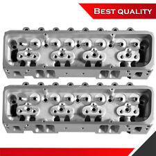 Bare Cylinder Heads Suit Chevy Sbc 283 350 383 400 Angle Plug Natural Aluminum