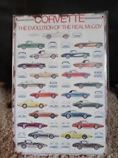 Corvette Metal Sign The Evolution Of The Real Mccoy New Sealed