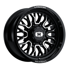 1 New Gloss Black Milled Face Vision Riot 20x9 8-165.10 100571