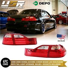 Depo Jdm Style Redclear Led Tail Lights For 1998-2000 Honda Accord 4 Door Sedan