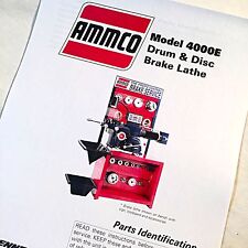Ammco Parts Manual 4000e Electronic Drum Disc Brake Lathes