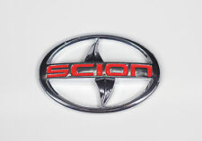Scion Emblem Badge Sticker Tc Xa Front Red Letter Silver New Large Jdm