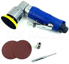 2 Mini Orbital Angle Air Sander Tool Hook And Loop With Discs And Pad 90 Degree