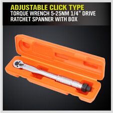 14 Drive Click Type Torque Wrench Ratcheting Snap Socket Reversible With Case