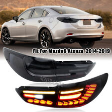 4pcs Led Smoked Dynamic Tail Lights For 2013-2018 Mazda 6 Rear Brake Taillights
