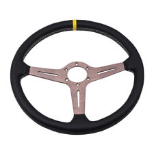 15 Inch Classic Titanium Chrome Steering Wheel Deep Corn Perforated Leather New