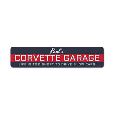Corvette Garage Custom Sign For Dads Corvette Aluminum Metal Decor Sign