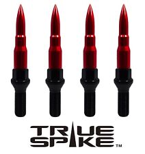 20 True Spike 14x1.5mm 28mm Shank Steel Lug Nut Bolts W Red Bullet Spikes