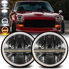 Pair 7inch Round Led Headlights Halo Drl Hilo Dot 7 For Datsun 280zx 240z 260z