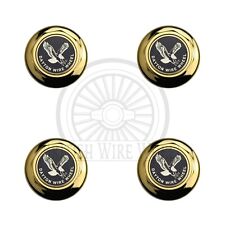 Gold Spinner Caps With Dayton Gold Black Wire Wheel Chip Emblems Set Of 4