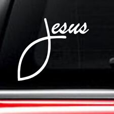 Jesus Fish Vinyl Decal Sticker God Christian Symbol Cross Car Window Wall Bumper