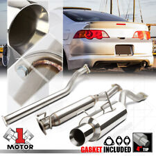 Ss Catback Exhaust System 4 Beveled Tip Muffler For 02-06 Acura Rsx Dc5 Type-s