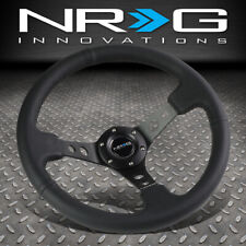 Nrg Reinforced 350mm Aluminum Black Leather 3deep Dish Racing Steering Wheel