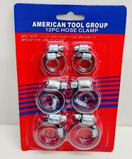 American Tool 12pc Hose Clamp Assorted Set Worm Gear Type Pipe Fitting Clamp New
