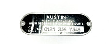 Austin Healey 100 Bn1 Reverse Stamped Chassis Number Plate Ahp1003