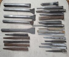 Lot Of 25 Vintage Mixed Chisels And Punches Tools Set Proto Mac Craftsman Etc