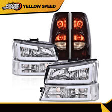 Fit For 03-07 Silverado 1500-3500 Clear Chrome Led Drl Headlights Tail Lights