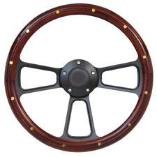 14 Mahogany Wood Steering Wheel W Black Horn For Ford Car Or Truck