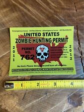 United States Zombie Hunting Permit Vinyl Sticker Window Bumper Decal Truck Yeti
