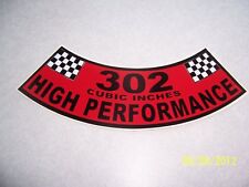 1- 302 Cubic Inches High Performance Air Cleaner Cover Sticker New Vinyl